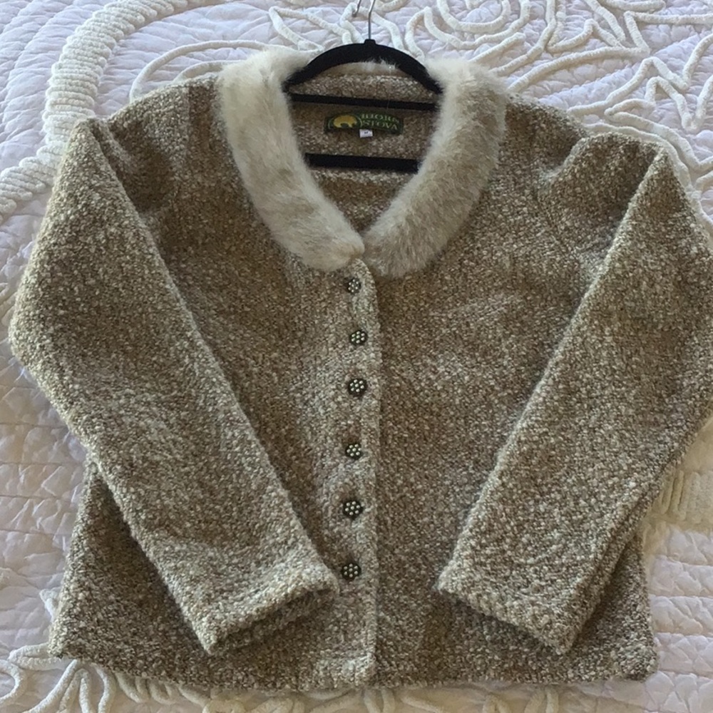 Bjorn Stova Boutique Deer Valley Sweater with Fur Collar
